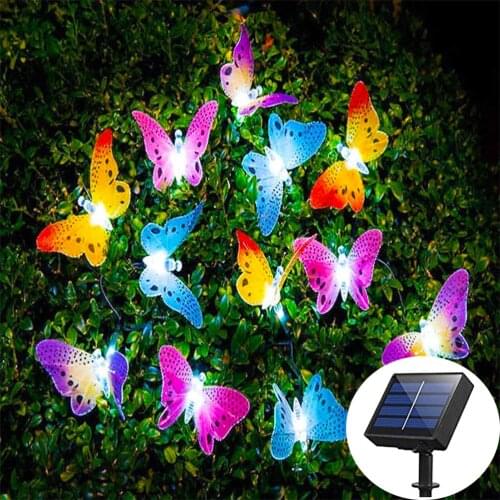 10/20/30 Led Butterfly Solar Lights for Garden Decoration String Lights Holiday Christmas Lights Outdoor Waterproof Solar Lamps