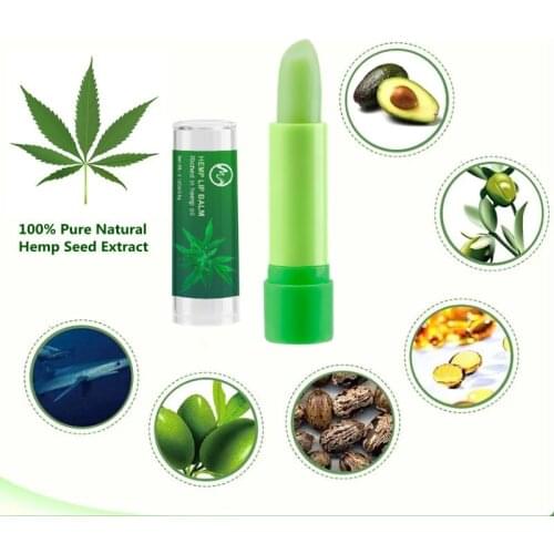 Minch Moisture Hemp Seed Extract Lip Balm Natural Hemp Lipbalm Temperature Changed Color Lipstick Long Lasting Nourish Lips Care
