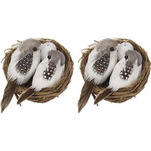 8pcs Bird Nest Decor Easter Artificial Bird Nest Ornament Bird Model Nest Bird Egg Set for Bird Egg Home Decoration