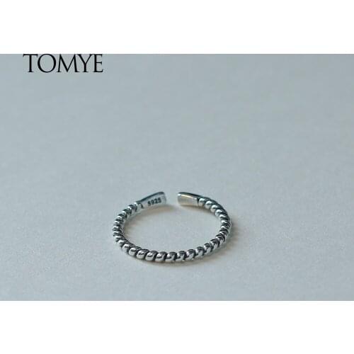 Ring for Girls TOMYE J121015 High Quality Sterling 100% 925 Silver Adjustable Finger Open Antique Jewelry