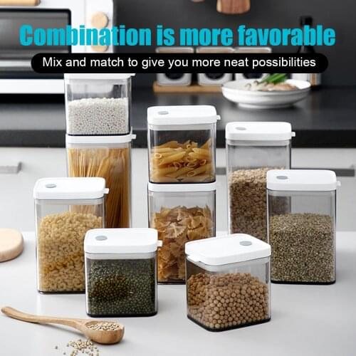 Food Storage Box Moisture-proof Sealed Tank Plastic Transparent Grain Fresh Container Refrigerator Coarse Grain Box Kitchen Tool