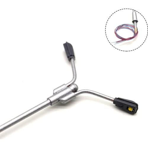 Metal Lamp Double Head Model Scale 1: 100 Warm White Material Steel 10pcs Street Lamp Model Sand Table Landscape Decorative