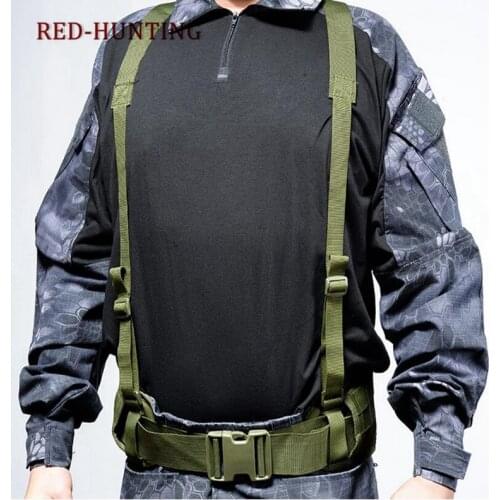 Mens Adjustable Hunting Waist Support Airsoft Combat Suspender Army Military Belts Tactical Gear MOLLE Padded Waist Belt