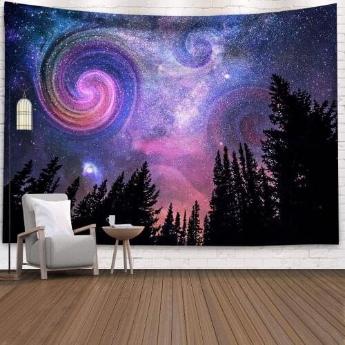 Starry Sky Wall Tapestry Psychedelic Aurora Galaxy Tapestry Wall Hanging Jellyfish Wall Hanging Decor Home Wall Decoration