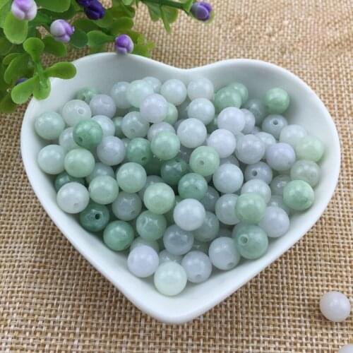 Natural A cargo jadeite Loose Pearl jadeite flower small fittings pumpkin flower DIY fittings bead bracelet necklace