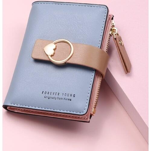2021 New Women Wallet Folding Girl Wallet Brand Designed PU Leather Small Coin Purse Female Card Holder