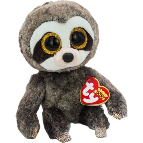 New product 6 inch 15 cm Ty big eyes plush peas plush animal Gray Sloth collection doll boy girl child birthday Christmas gift