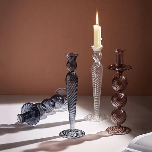 Candle Holder Home Decor Home Decoration Accessories Wedding Table Decoration Restaurant Transparent Glass Candlestick