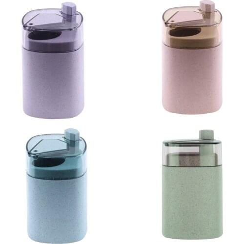 Portable Creative Automatic Toothpick Holder Container Wheat Straw Household Table Toothpick Storage Box Toothpick Dispenser