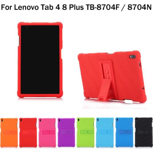 Shockproof Back cover child Silicone Stand case for Lenovo TAB4 TAB 4 8 Plus TB-8704 TB-8704 N/X/F Tablet case cover funda+Pen
