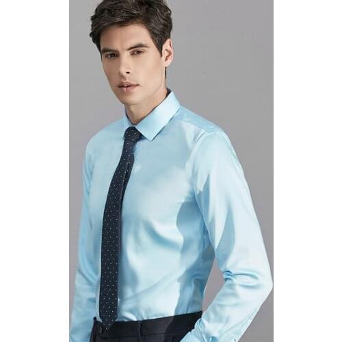 New Fashion Business Meeting Dress Long Sleeve Solid Color Regular Fit Shirt for Men Designer Brand Male Top Quality Formal Gift