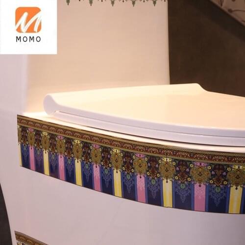 Spray siphon toilet, lavender European art toilet, household toilet, adult siphon ordinary ceramic toilet Biological Toilet