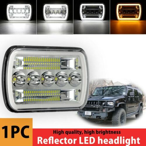 1pcs LED Clear Projector Headlight For Jeep Cherokee XJ YJ For Ford GMC For Chrome 5X7" 7x6"