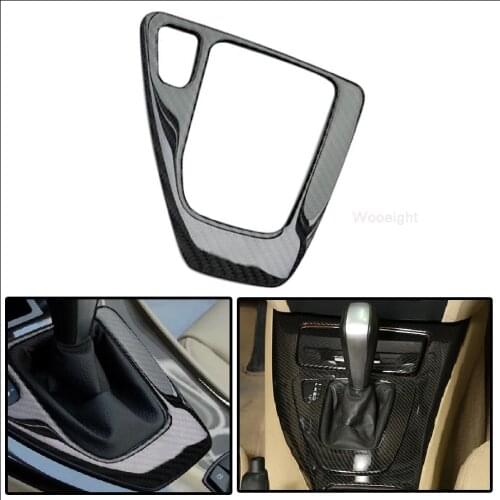Wooeight Carbon Fiber Style Auto Center Control Gear Shift Panel Cover Trim Protective Frame Sticker LHD Fit For BMW 3 Series