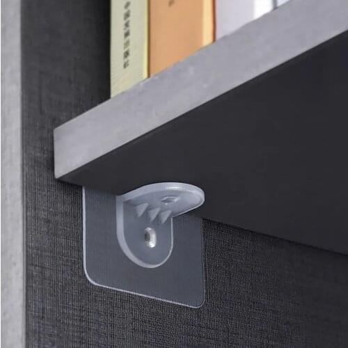10Pcs Shelf Board Support Non-Perforated Wardrobe Partition Layer Fixed Paste Hook Bracket Adhesive Pegs