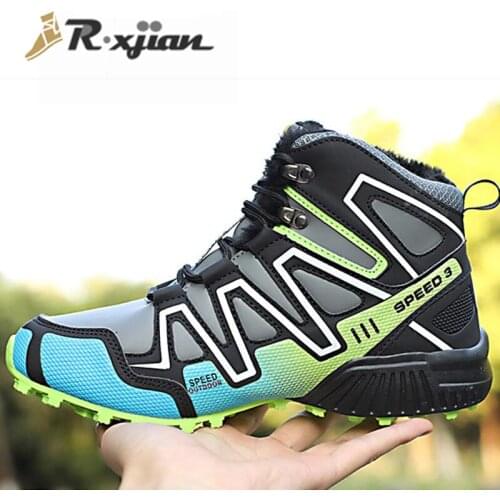 2021 Autumn and Winter Fashion High-top Cotton Shoes Outdoor Unisex Hiking Shoes High-quality Non-slip and Waterproof Sneakers