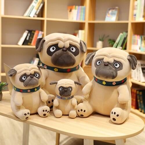 25CM-55CM Cute Pug Doll Shar Pei Dog Doll Pillow Plush Toy Ragdoll Sleeping Hugging Bed Doll Birthday Gift for Girls and Boys