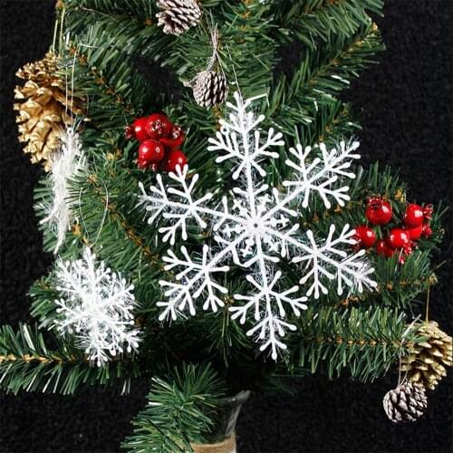 30pcs 6cm Christmas Artificial Snowflake Christmas Tree Decor Snow Fake Snowflakes Christmas Decorations For Home Noel