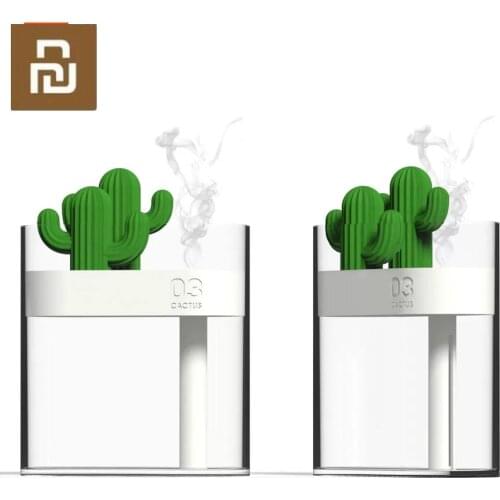 319 Clear Cactus Ultrasonic Air Humidifier 160ML Color Light USB Air Purifier Anion Mist Maker Water Atomizer