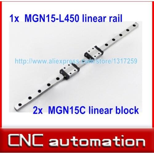 450mm MGN15 linear guide rail with 2pc MGN MGN15C Blocks carriage CNC