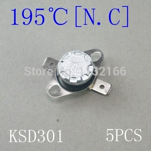 5PCS 195 Degree C KSD301Contact NC Button Temperature Switch Sensor Controller