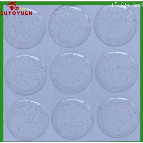 Wholesale 500 Pcs 1 inch 25.4 mm 3D Glitter Round Epoxy Resin Stickers Bottle Cap 3D Dome For DIY Jewelry Crafts Free Shipping