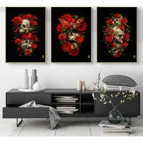 Diamond Painting 5D Rose Flower Skull Eternal Life DIY Full Diamond Embroidery Cross Stitch Kit Home Decoration