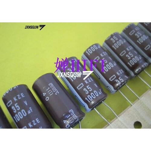 20PCS NIPPON KZE 35V1000UF 12.5X20MM NCC Aluminum electrolytic capacitor 1000UF/35V CHEMI-CON 105 degrees 1000uF 35V