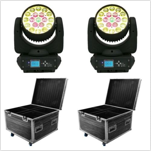10pcs+ 3 flycase) Disco Dj High quality LED Wash Zoom Lyre RGBW 4in1 Moving Head LED 19x15w