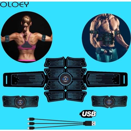 EMS Abdominal Muscle Trainer Fitness Equipment Exercise Stimulator Device Machine Body Slimming Burning Home Gym USB Rechargable