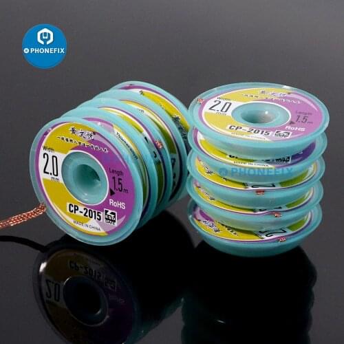 Wick Braid Welding Wires Desoldering Braid Solder Remover Length 1.5M Width 2mm Wick Wire Cord Tin Flux Sucker BGA PCB Repair
