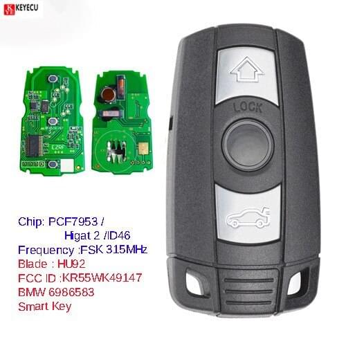 KEYECU With Keyless-go Fuction Remote Car Key Fob 315MHz/868MHz With PCF7952 Chip Fit for BMW CAS3 1/3/5/6/7 Series X5 X6 Z4