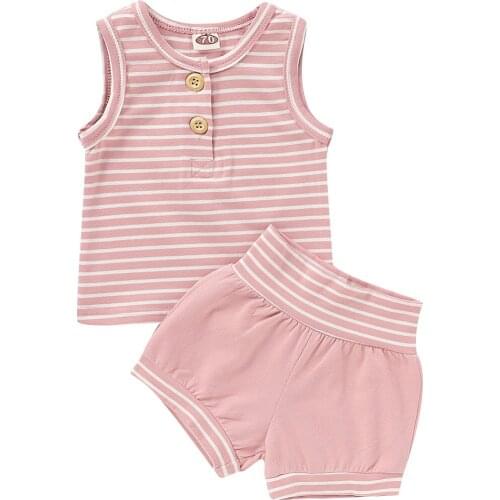 0-18M Baby Boys Clothe Set Striped Tops Shorts 2Pcs Summer Infant Kids Clothing Outfits