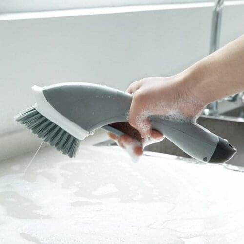 Long Handle Cleaning Brush Liquid Water Household Stove Spray Brush Kitchen Tile Sink Gap Brush Detergent Pot Brush