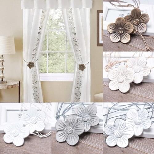 Magnetic Tiebacks Voile Net Curtain Tie Backs Buckle Clips Flower Shaped Curtain Strap Accessories - 40cm