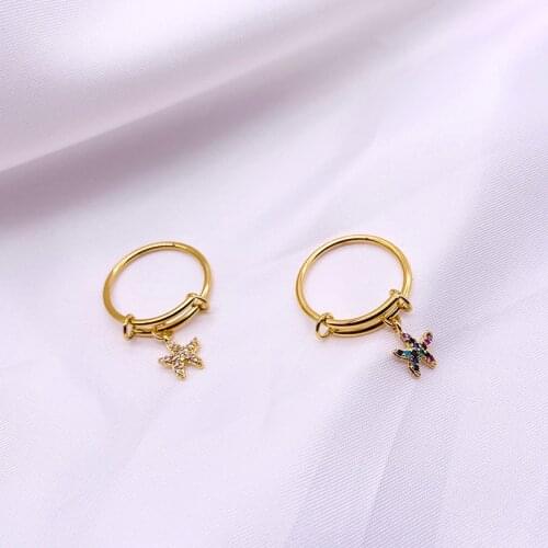 Sparking Crystal Ring Female Elegant Starfish Rings for Women Statement Fashion Jewelry Zircon Stainelss Steel Ring Love Gift