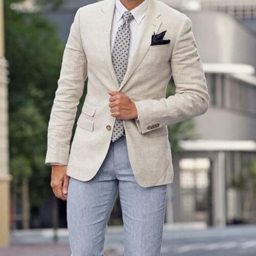 Spring Tailor Made Fashion Handsome Men Suits Slim Fit Groomsmen Tuxedo For Wedding Dress Dinner Party Costume (Jacket+Pants)