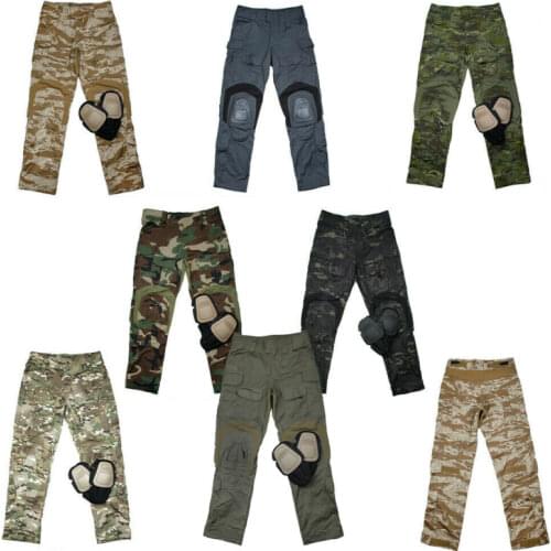 Men G3 Military Airsoft Combat Tactical Pants Camp Trousers+Knee Pads TMC2901