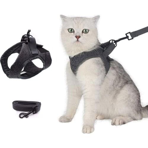 Cat clothes Cat Harness and Leash for Walking Escape Proof Breathable Adjustable Soft Vest Harnesses-Step Comfortable Outdoor
