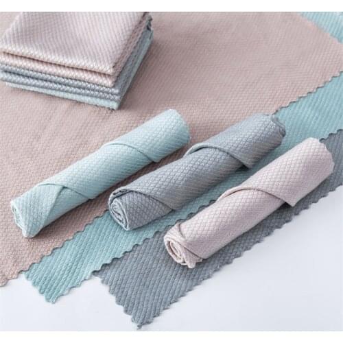 3pcs Rags Efficient Super Absorbent Microfiber Cleaning Cloth Window Glass Car Floor Rag Bowl Dish Ceramic Tile Kitchen Towel
