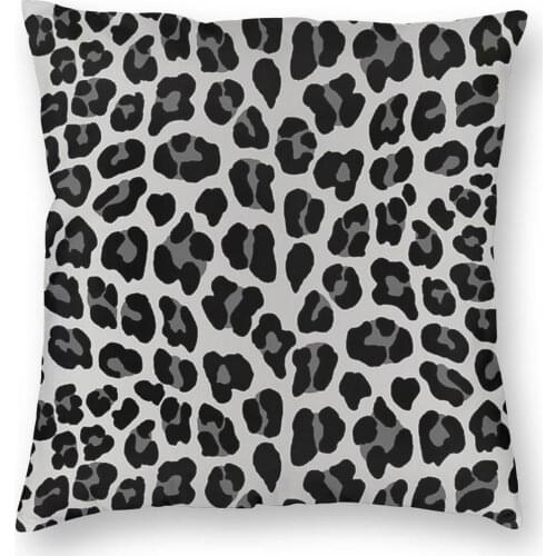 Snow Leopard Print Throw Pillow Cover Cushions for Sofa Animal Skin Novelty Pillowcase