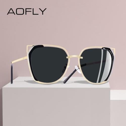 AOFLY DESIGN Luxury Brand Vintage Sunglasses Women Polarized Ladies Sun Glasses For Women Hollow Feminine Glasses For Driving