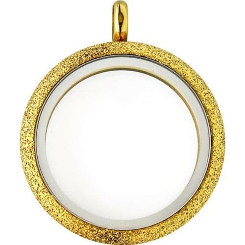 1pc Good Quality 30mm Round Stainless Steel Glass Locket Twist Screw Open Pendant for Sweater Necklace