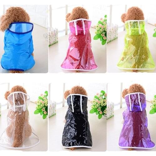 1Pc Transparent Waterproof Dog Clothes Transparent Rain Coat Pet Clothes Puppy Raincoat Hoody Clothing For Dogs Dog Clothe