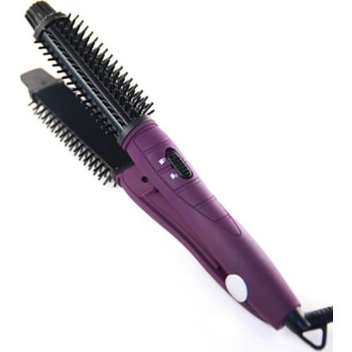 2 In 1 Electric Hair Curling Brush Ceramic Style Straightener Flat Iron Wand Curler Hairbrush Straighter Roller Wave Hairstyle