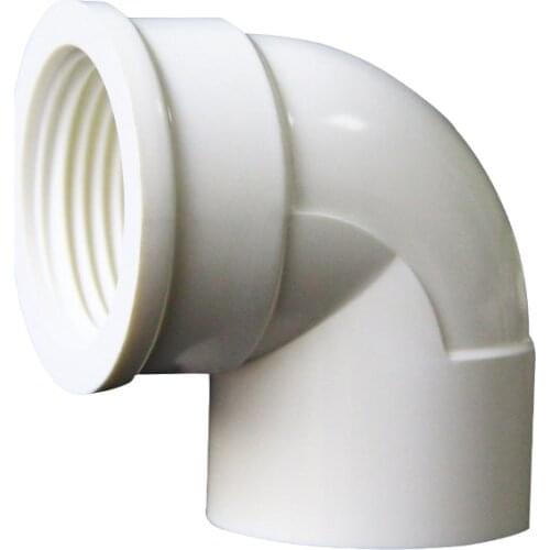 20mm 25mm 32mm ID x 1/2" 3/4" 1" BSP Female 90 Degree Elbow White PVC Pipe Fitting Adapter Water Connector For Garden Irrigation