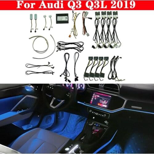 30 Colors Set For Audi Q3 Q3L 2019 MMI Control Decorative Car Ambient Light LED Atmosphere Lamp illuminated Strip