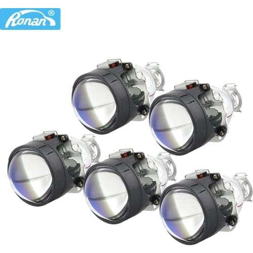 5PCS 2.5''Ver8.1 Blue Coating Bi Xenon HID MINI Projector Lens H1 Auto Headlight H4 H7 Base Adapter Ring Car Styling Retrofit