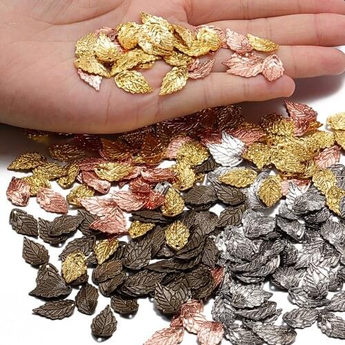 50Pcs 10x18mm Tree Leaf Charms Pendants Accessories for Jewelry Making DIY Earrings Necklace Bracelet Anklet Findings Wholesale