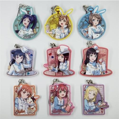 Love Live Anime keychain Kotori Nico Rin Umi Maki Chika Dia Riko Yoshi kc Kunikida Kanan Acrylic Keychain Keyring